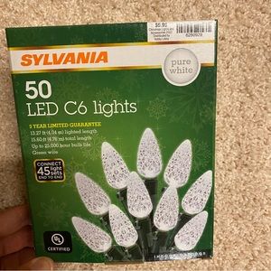 50 LED C6 Clear Christmas Lights